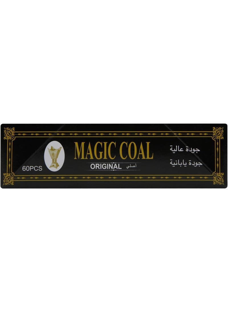 Magic Coal For Incense Burner Bakhoor Charcoal - Easy Ignition - (60 Pcs) Silver - Image 4